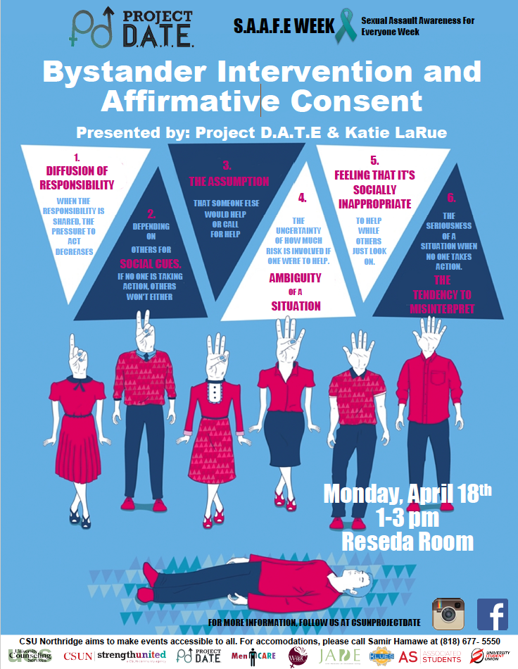Saafe Week Bystander Intervention And Affirmative Consent California State University